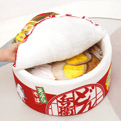 Japanese Ramen Bowl Cute Cat Bed