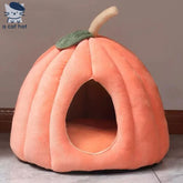 Pumpkin Warm Semi-Enclosed Cat Bed