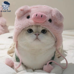 Schweinchen-Rosa-Katzenhut