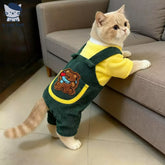 Cute Bear Overalls Set