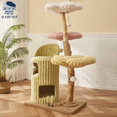 Flower Cloud-Top Fruitwood Cat Tree