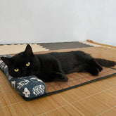Summer Cooling Rattan Pet Mat with Bolster Pillow