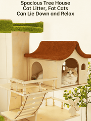 Forest Treehouse Multi-Functional Solid Wood Cat Tree