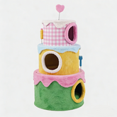 Árbol para gatos con castillo de color crema y bayas dulces