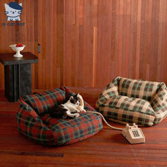Retro Plaid Cat Habitat Set
