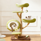 Natural Wood Multi-Level Cat Tree