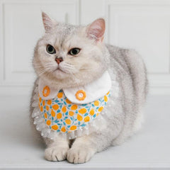 Orange Floral Bib Collar