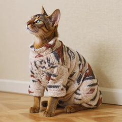 Ethnic Style Fleece Cat sweater