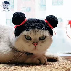 Crocheted Bun Cat Hat