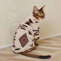 Ethnic Style Fleece Cat sweater