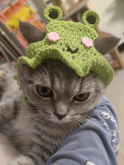 Bonnet tricoté grenouille
