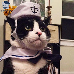 Navy Nautical Cat Sailor Outfit