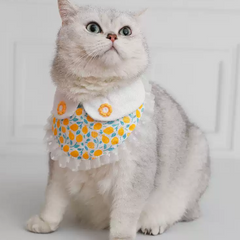 Orange Floral Bib Collar