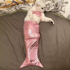 Pink Mermaid Cat Costume