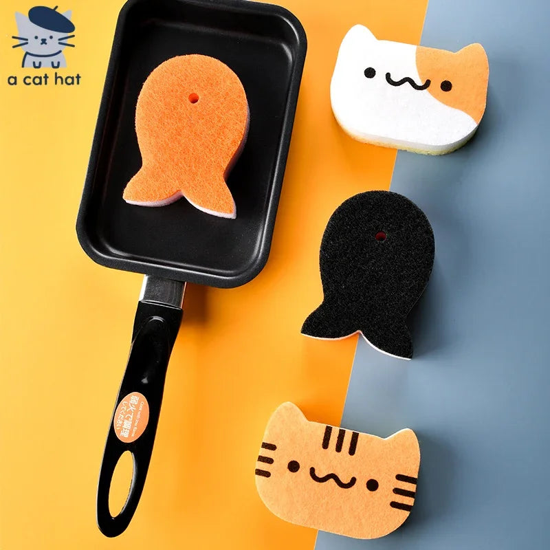 Spülschwamm-Set „Katze &amp; Fisch“ 