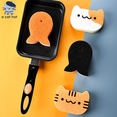 Cat & Fish Dish Sponge Set