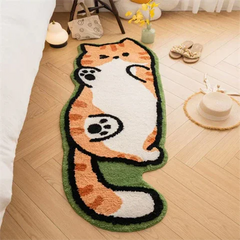 Chonky Cat Lying Rug