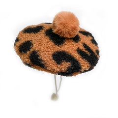 Stylish Cat Beret and Bib Set