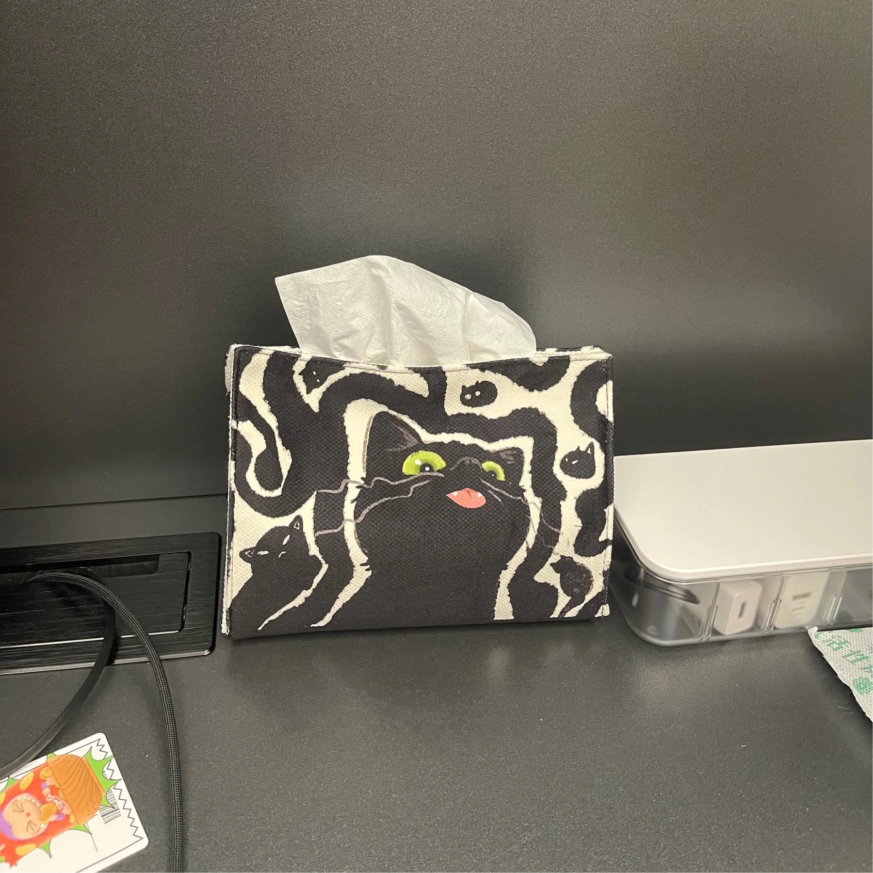 Witty Black Cat Tissue Box