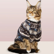Pullover im Bohemian-Stil mit Katzenmotiv