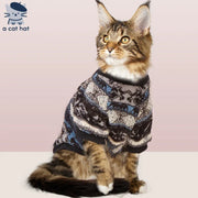 Pullover im Bohemian-Stil mit Katzenmotiv