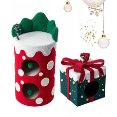 Christmas Surprise Gift Box Cat Bed