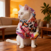 Bunter Katzenpullover