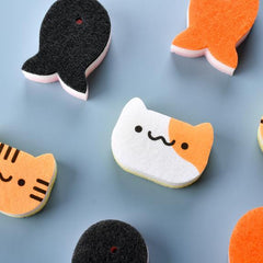 Cat & Fish Dish Sponge Set