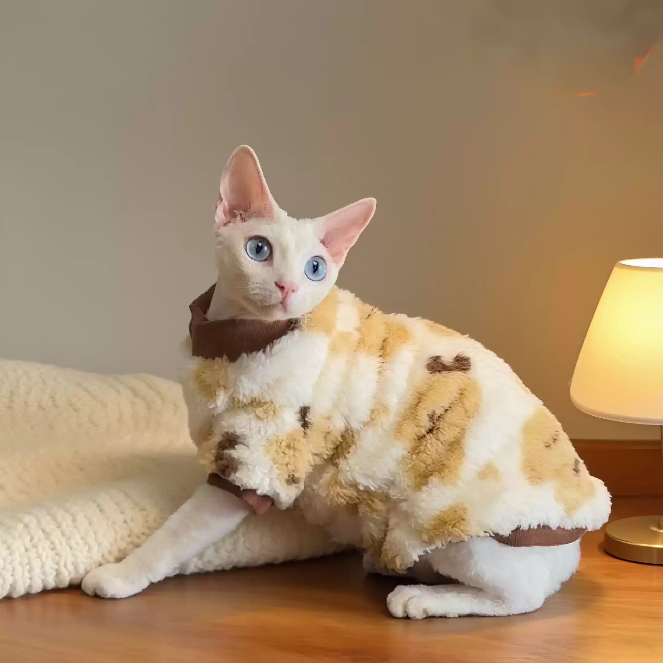 Pull en Fourrure Style Pastorale pour Chat