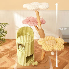 Flower Cloud-Top Fruitwood Cat Tree