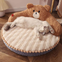 Snuggle Cartoon Cat Bed
