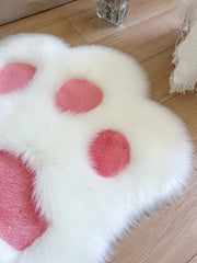 Alfombra de felpa larga con forma de nube y pata de gato