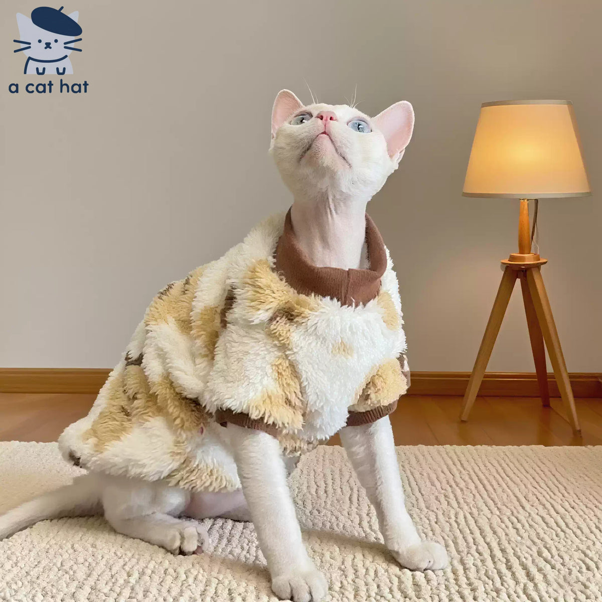 Pastoral - style Furry Cat Sweater