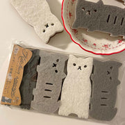 3-lagiger, niedlicher Katzen-Spülschwamm 
