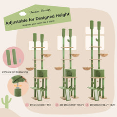 Cactus-Themed Vertical Cat Tree