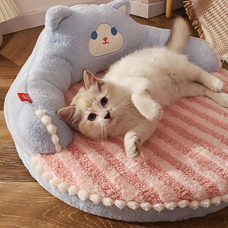 Snuggle Cartoon Cat Bed