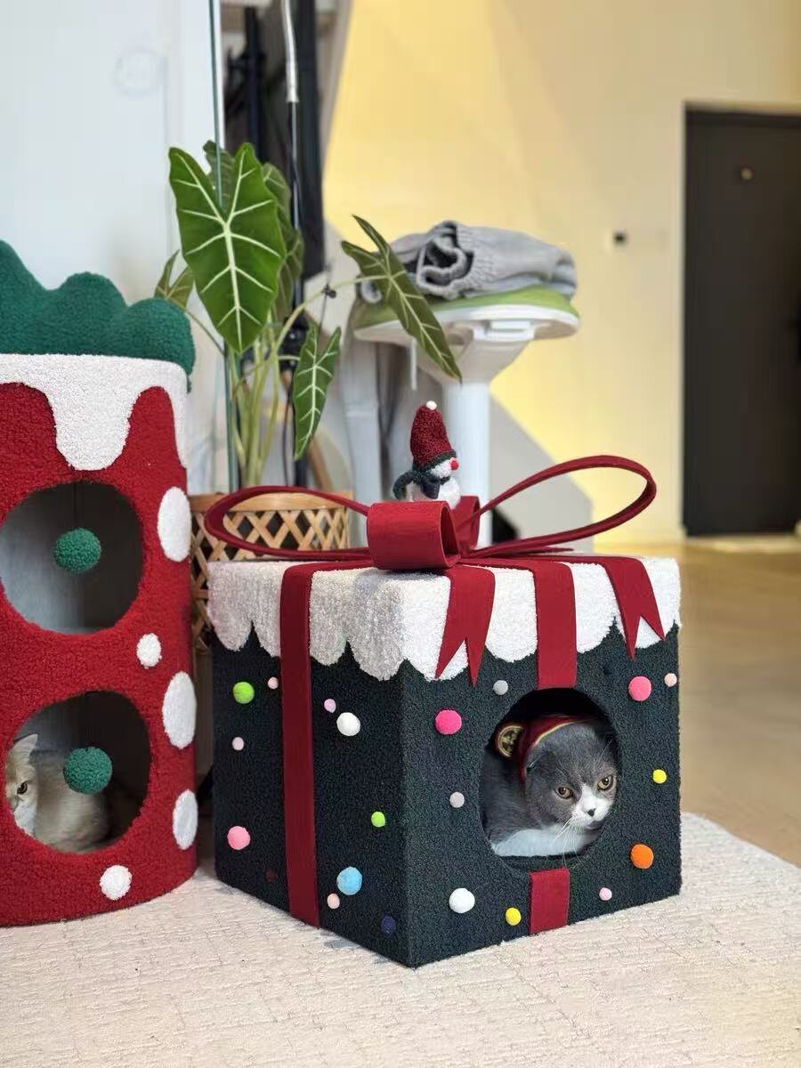 Weihnachtsüberraschungs-Geschenkbox Katzenbett
