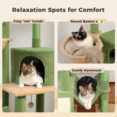 Cactus-Themed Vertical Cat Tree