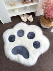 Alfombra de felpa larga con forma de nube y pata de gato