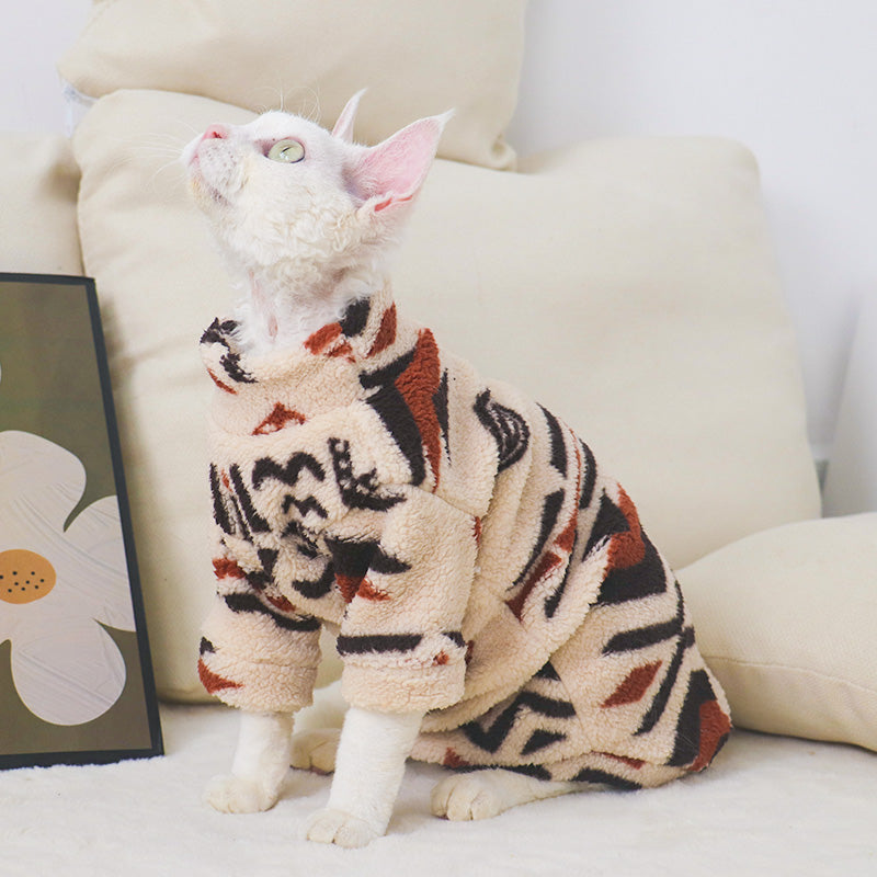 Ethnic Style Fleece Cat sweater