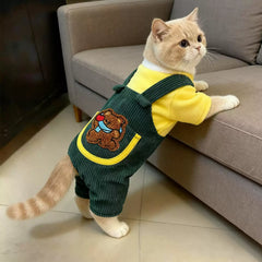 Cute Bear Overalls Set