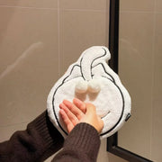 Toalla de mano colgante con forma de huevo de gato