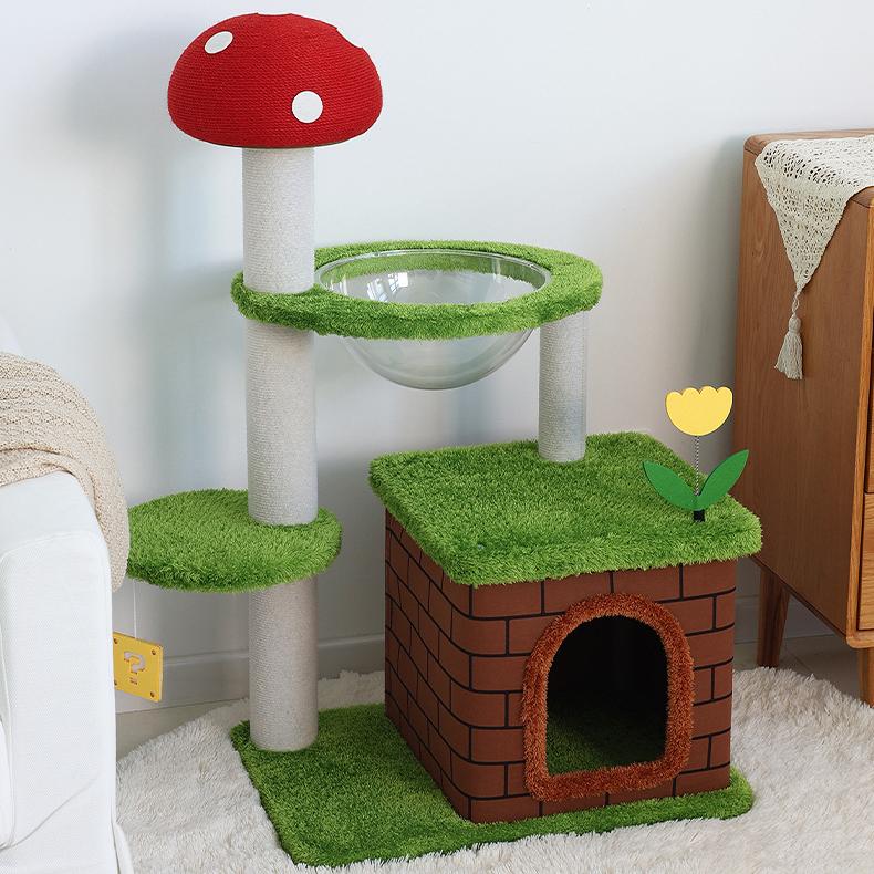 Mario Bros. Themed Mushroom Cat Tree