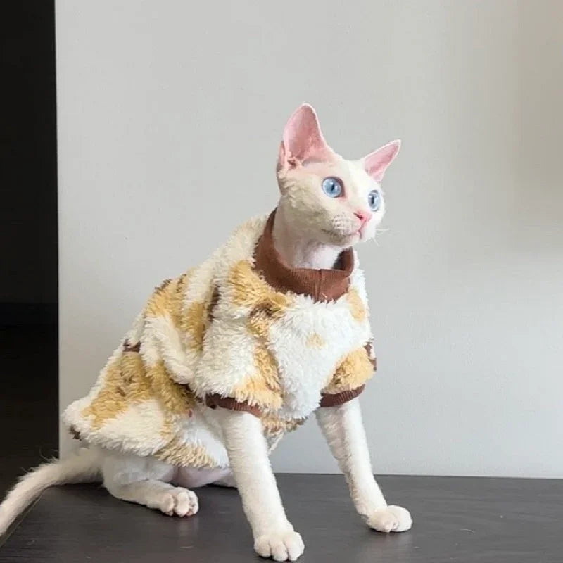 Pullover im Landhausstil mit Fellkatze