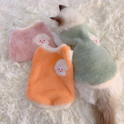 Plüschiger Pullover mit niedlichem Hasen- und Katzenmotiv