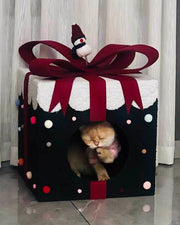 Weihnachtsüberraschungs-Geschenkbox Katzenbett