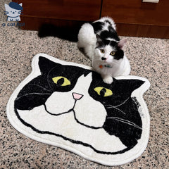 Cow Cat Face Bathroom Absorbent Mat