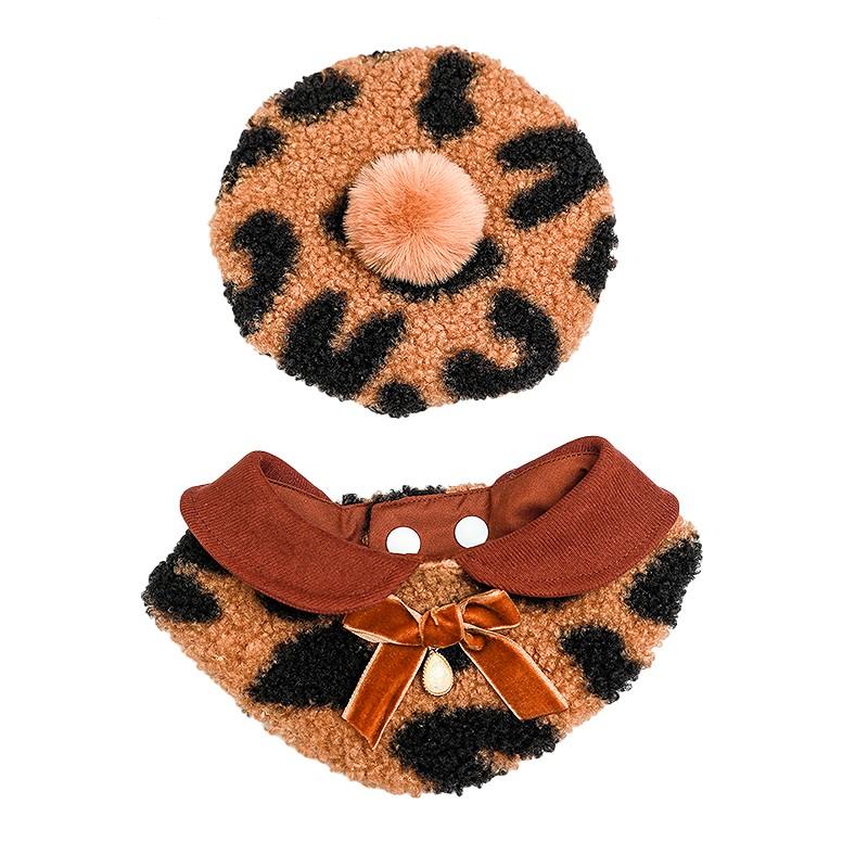 Stylish Cat Beret and Bib Set