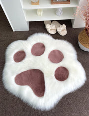 Alfombra de felpa larga con forma de nube y pata de gato