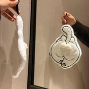 Toalla de mano colgante con forma de huevo de gato